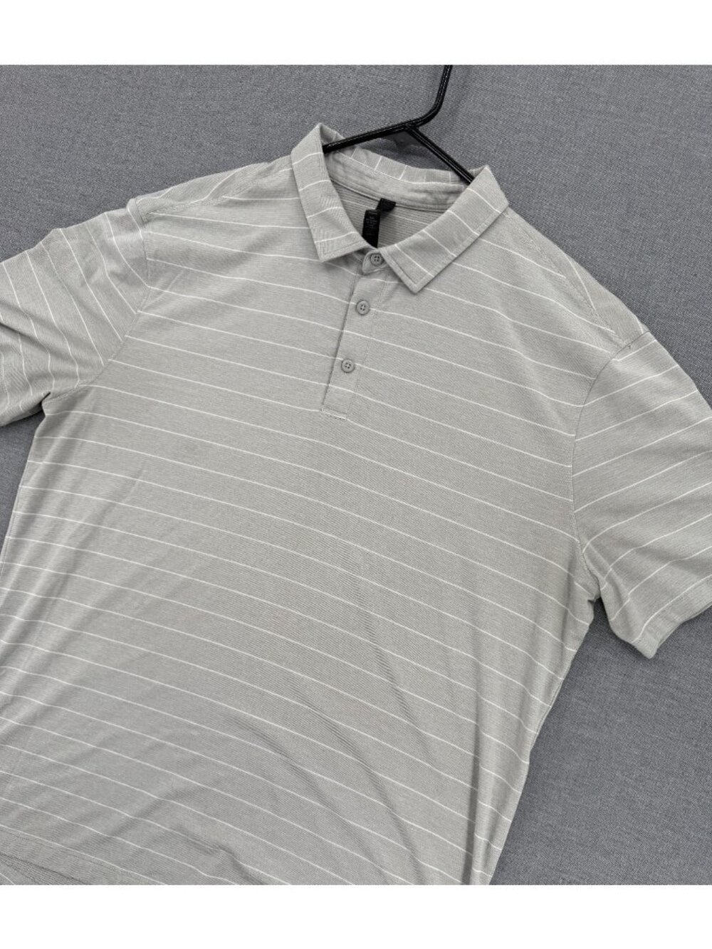 Lululemon Evolution Polo Shirt Mens 2XL Striped Oxford Golf Performance